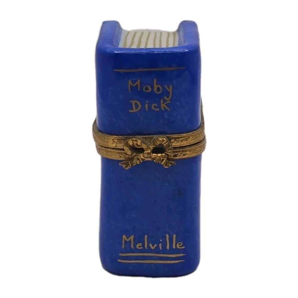 Vintage Limoges Peint Main Moby Dick Book Trinket Box